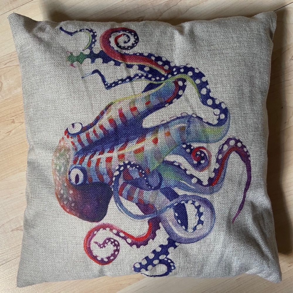 16 x 16 decorative octopus pillow
